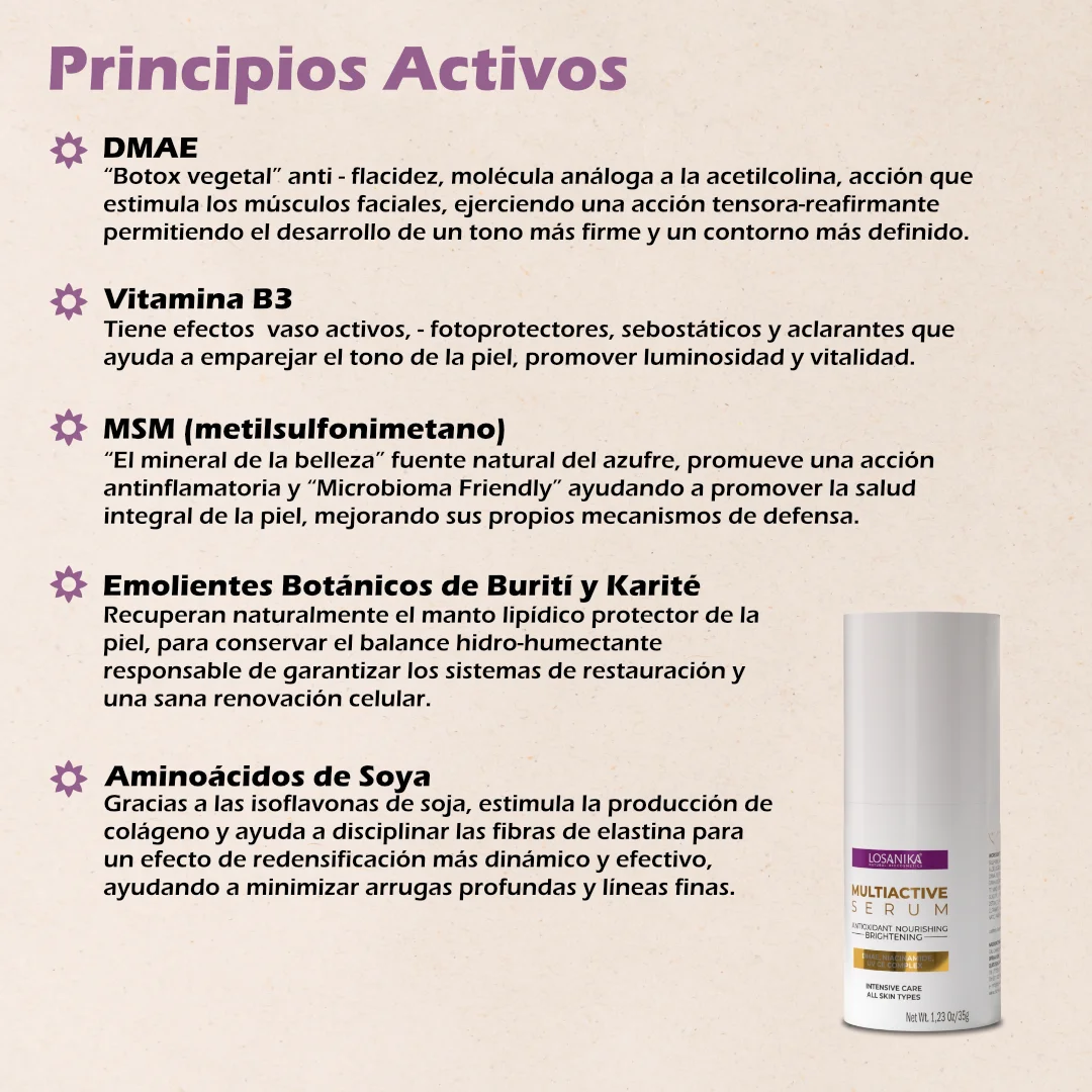 Principios Activos Multiactive Serum 35g (Antioxidante Nutritivo) - Losanika