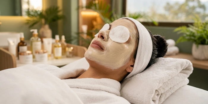 Mascarilla facial según el tipo de piel en limpieza facial profesional